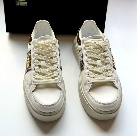 NWT Roberto Cavalli “Cavalli Class” logo hardware white low top sneaker  Size 40 - Picture 8 of 15